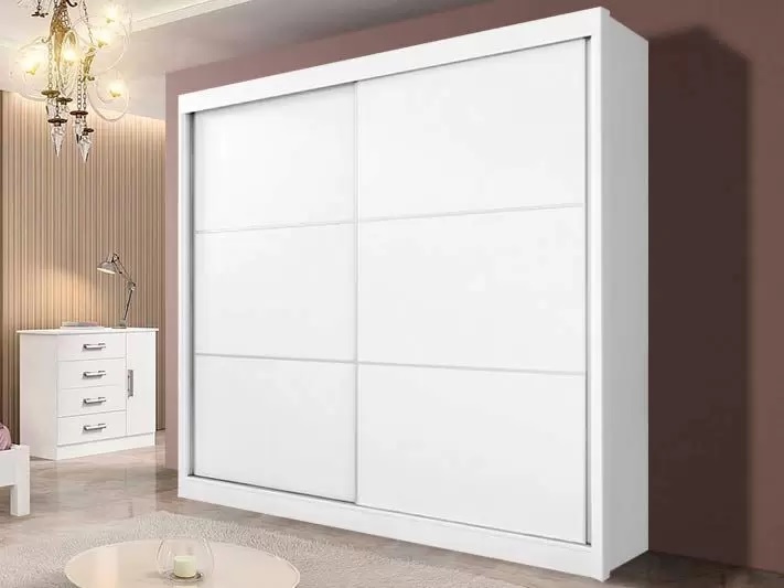 Guarda-Roupa 2 Portas Titanium 2,20 m Branco – D'DORO MÓVEIS