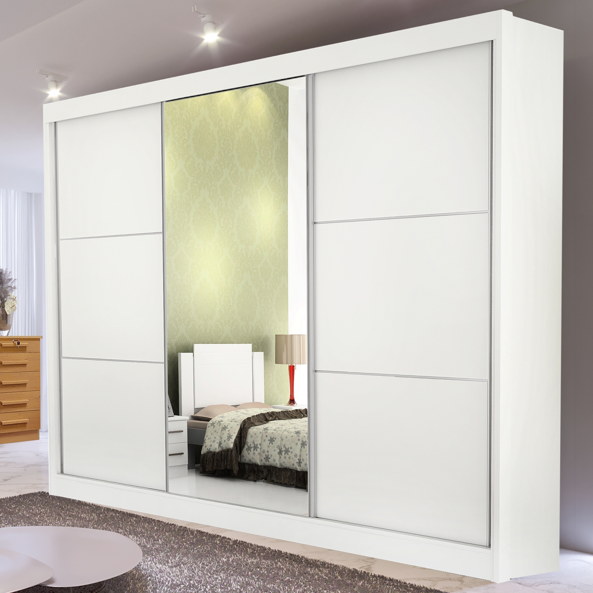 Guarda-Roupa 3 Portas Los Angeles 2,73 m Branco – D'DORO MÓVEIS