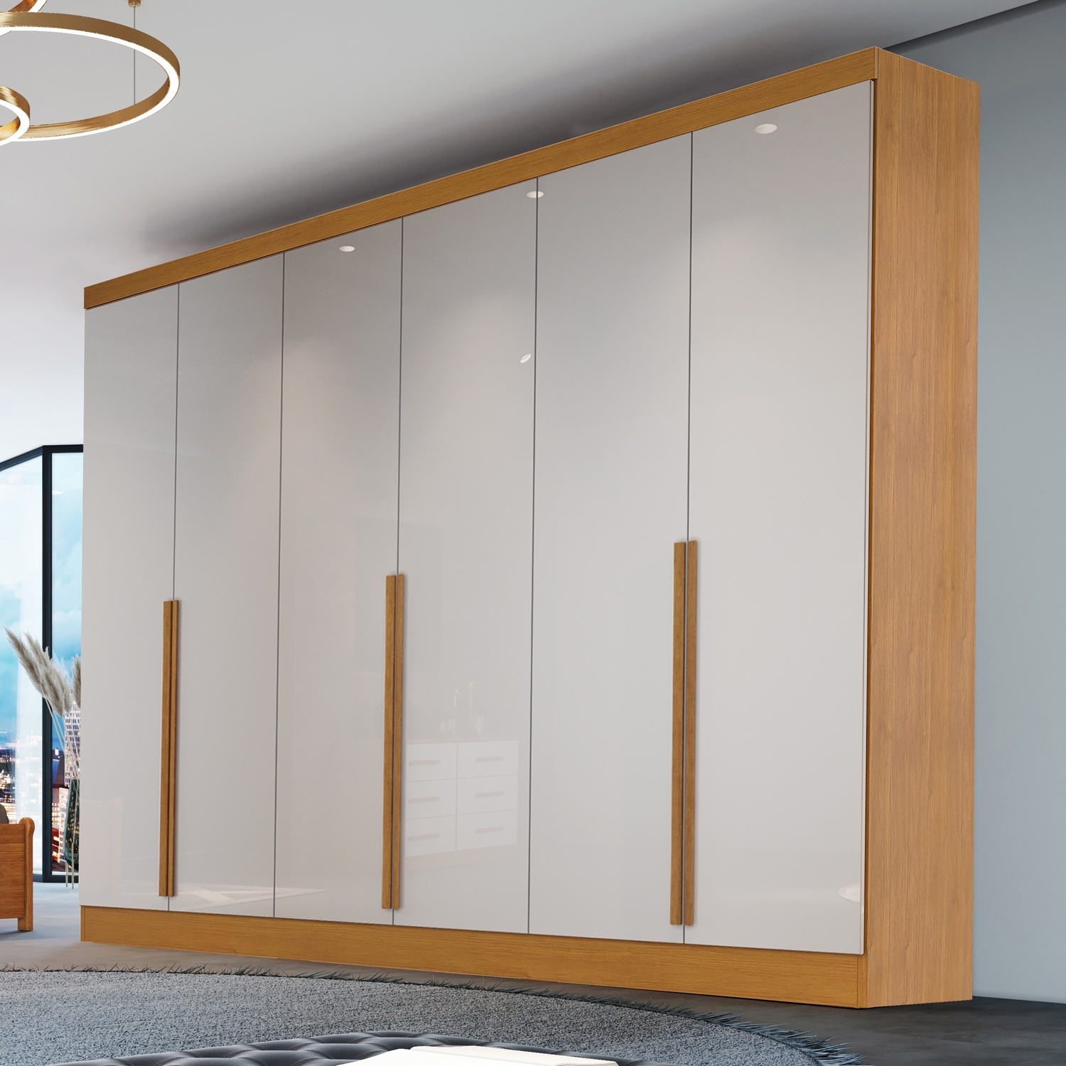 Guarda-Roupa 6 Portas Alvorada 2,70 m Nature/Off White – BIANCHI