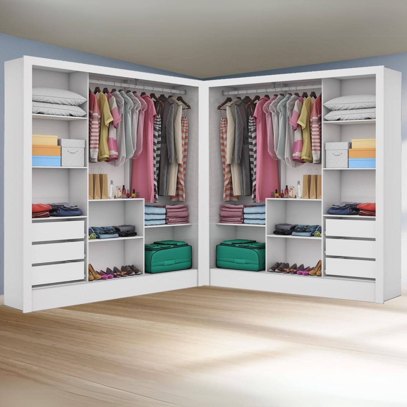 Closet Dubai/Santiago 1,79 m x 1,79 m Branco – CARIOCA MÓVEIS