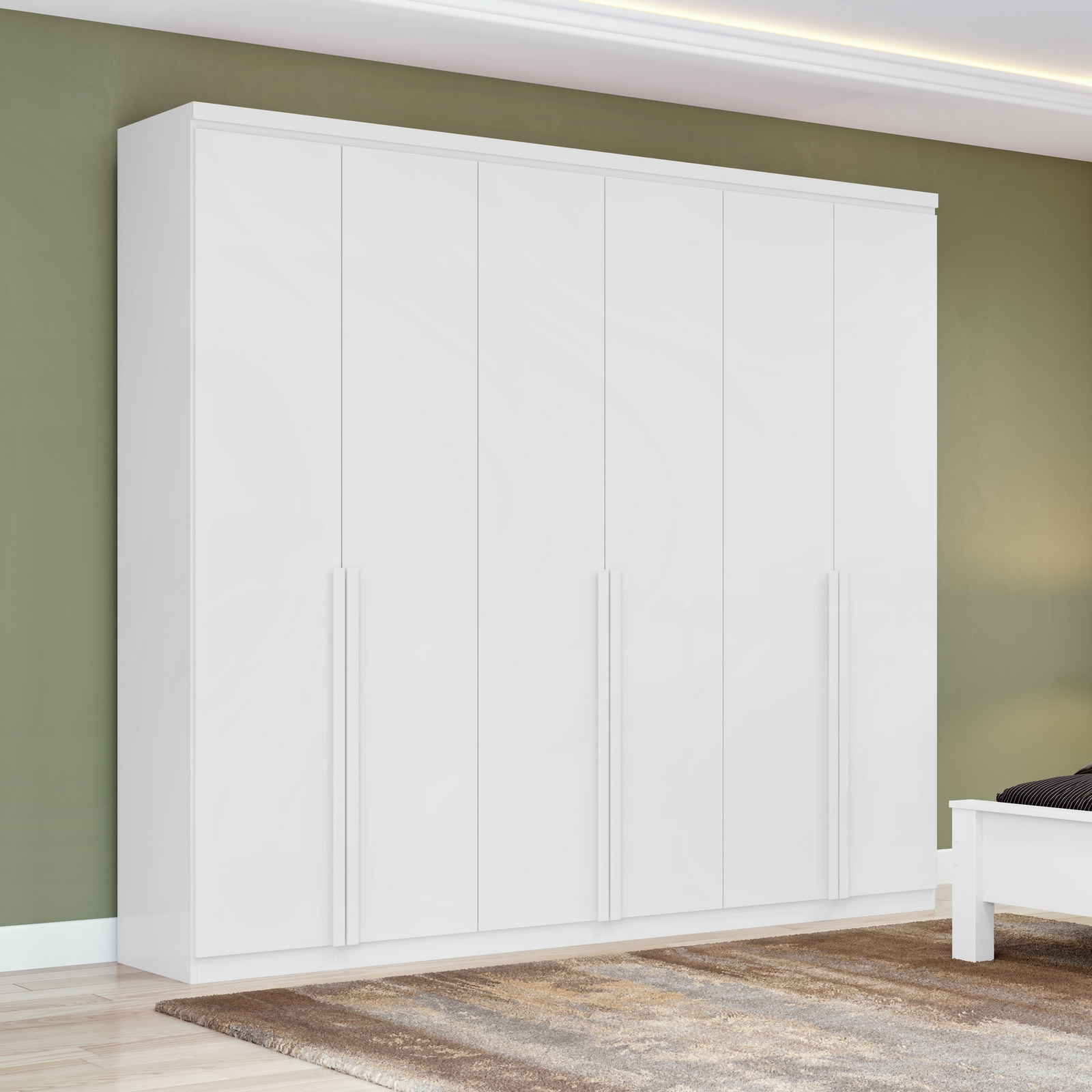 Guarda-Roupa 6 Portas Alonzo 2,30 m Branco – LOPAS