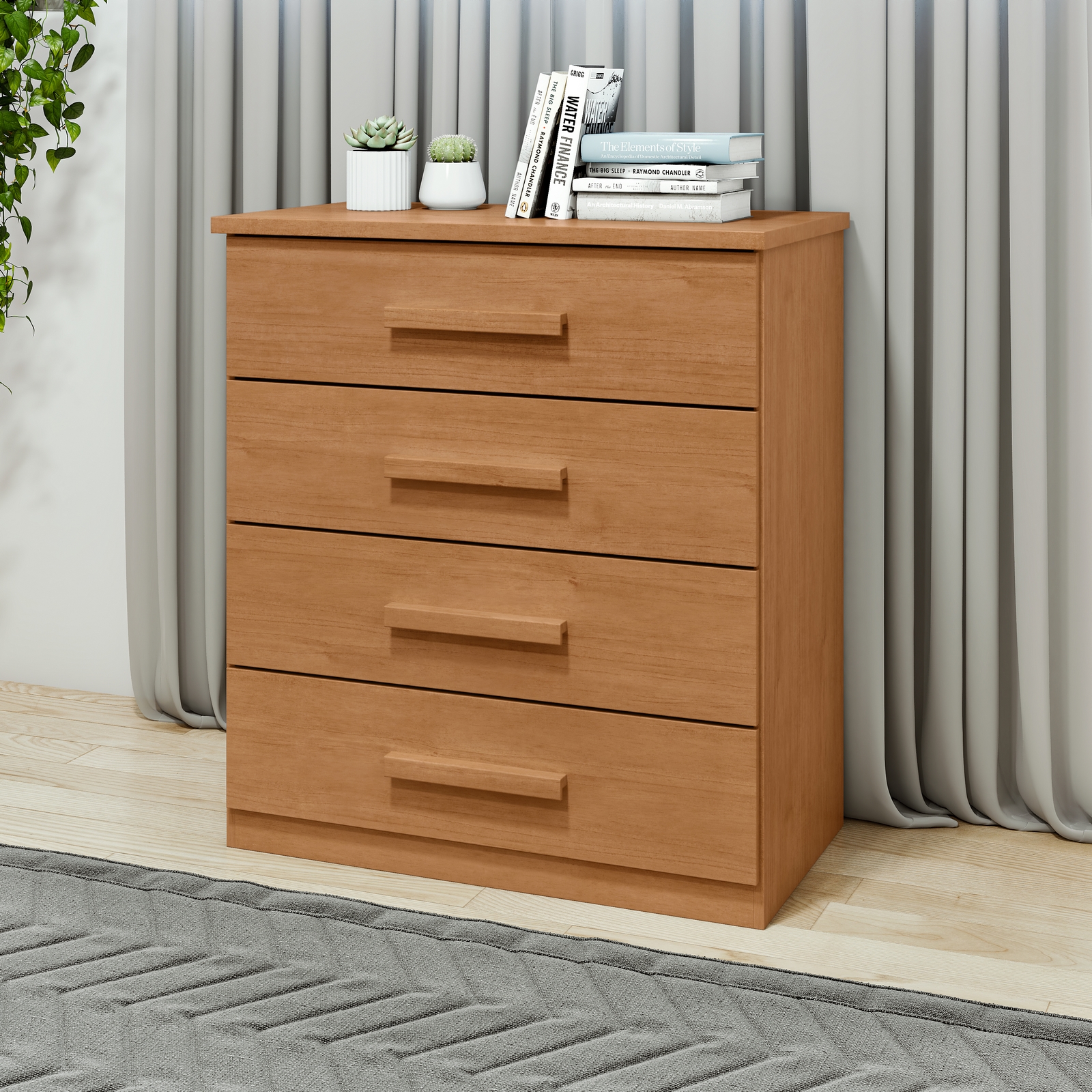 Cômoda 4 Gavetas Baião Amêndoa Clean – LOPAS